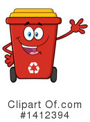 Red Recycle Bin Clipart #1412394 by Hit Toon