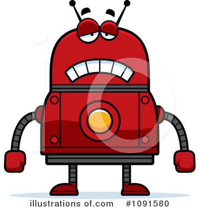 Royalty-Free (RF) Red Robot Clipart Illustration by Cory Thoman - Stock Sample #1091580