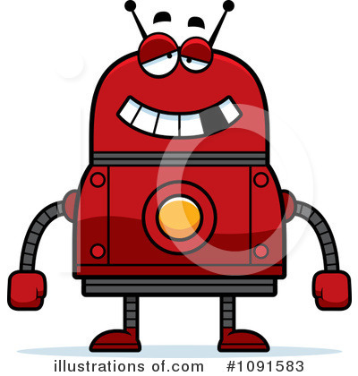 Red Robot Clipart #1091583 by Cory Thoman