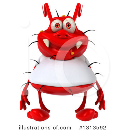 Royalty-Free (RF) Red Virus Clipart Illustration by Julos - Stock Sample #1313592