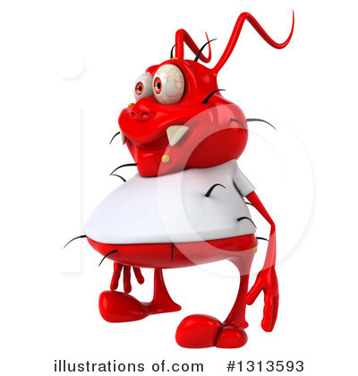 Royalty-Free (RF) Red Virus Clipart Illustration by Julos - Stock Sample #1313593