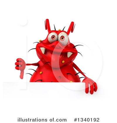 Royalty-Free (RF) Red Virus Clipart Illustration by Julos - Stock Sample #1340192