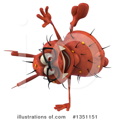 Royalty-Free (RF) Red Virus Clipart Illustration by Julos - Stock Sample #1351151