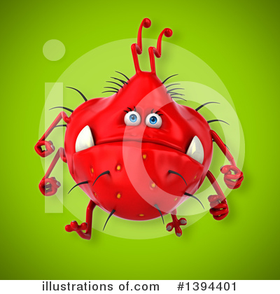 Royalty-Free (RF) Red Virus Clipart Illustration by Julos - Stock Sample #1394401