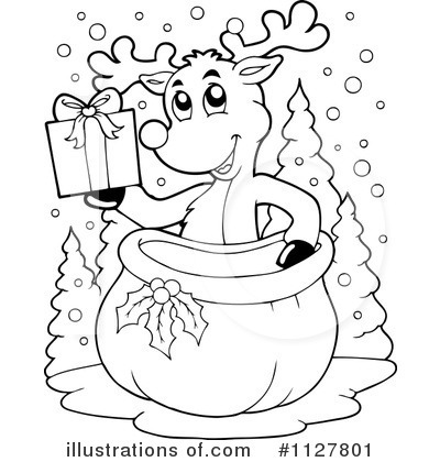 Royalty-Free (RF) Reindeer Clipart Illustration by visekart - Stock Sample #1127801