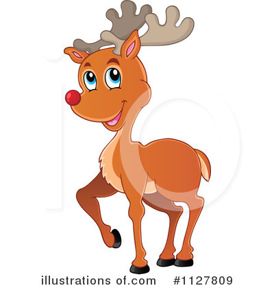 Royalty-Free (RF) Reindeer Clipart Illustration by visekart - Stock Sample #1127809
