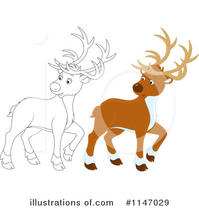 Royalty-Free (RF) Reindeer Clipart Illustration by Alex Bannykh - Stock Sample #1147029