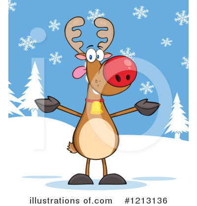 Royalty-Free (RF) Reindeer Clipart Illustration by Hit Toon - Stock Sample #1213136