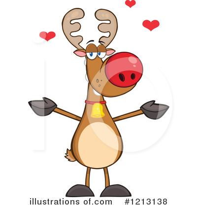 Royalty-Free (RF) Reindeer Clipart Illustration by Hit Toon - Stock Sample #1213138