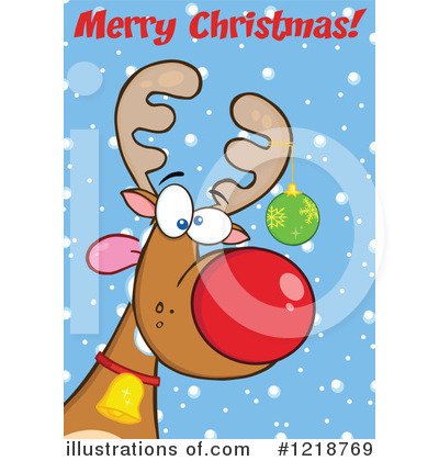 Royalty-Free (RF) Reindeer Clipart Illustration by Hit Toon - Stock Sample #1218769