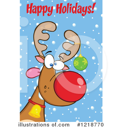 Royalty-Free (RF) Reindeer Clipart Illustration by Hit Toon - Stock Sample #1218770
