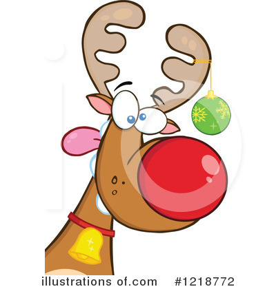 Royalty-Free (RF) Reindeer Clipart Illustration by Hit Toon - Stock Sample #1218772