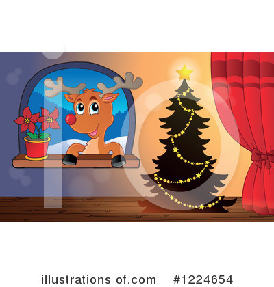 Royalty-Free (RF) Reindeer Clipart Illustration by visekart - Stock Sample #1224654