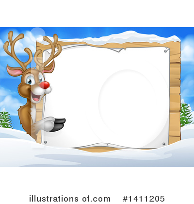 Royalty-Free (RF) Reindeer Clipart Illustration by AtStockIllustration - Stock Sample #1411205