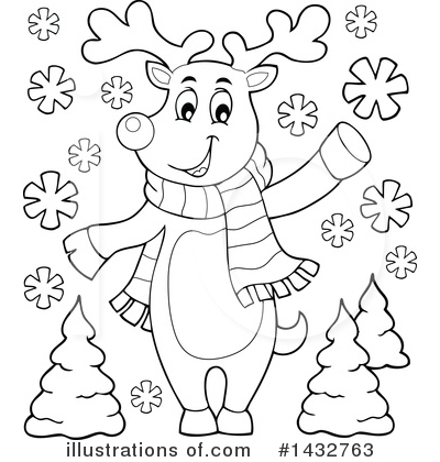 Royalty-Free (RF) Reindeer Clipart Illustration by visekart - Stock Sample #1432763