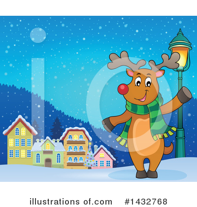 Royalty-Free (RF) Reindeer Clipart Illustration by visekart - Stock Sample #1432768