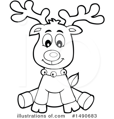 Royalty-Free (RF) Reindeer Clipart Illustration by visekart - Stock Sample #1490683
