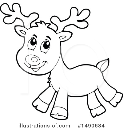 Royalty-Free (RF) Reindeer Clipart Illustration by visekart - Stock Sample #1490684