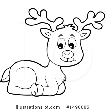 Royalty-Free (RF) Reindeer Clipart Illustration by visekart - Stock Sample #1490685