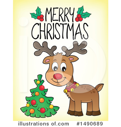 Royalty-Free (RF) Reindeer Clipart Illustration by visekart - Stock Sample #1490689