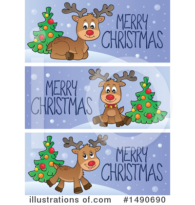 Royalty-Free (RF) Reindeer Clipart Illustration by visekart - Stock Sample #1490690