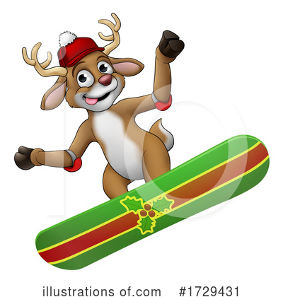 Royalty-Free (RF) Reindeer Clipart Illustration by AtStockIllustration - Stock Sample #1729431