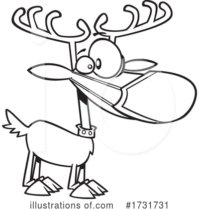Royalty-Free (RF) Reindeer Clipart Illustration by toonaday - Stock Sample #1731731