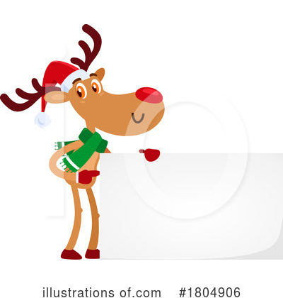 Royalty-Free (RF) Reindeer Clipart Illustration by Hit Toon - Stock Sample #1804906