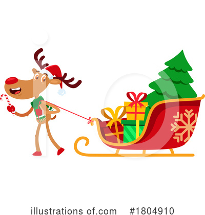 Royalty-Free (RF) Reindeer Clipart Illustration by Hit Toon - Stock Sample #1804910