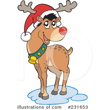 Royalty-Free (RF) Reindeer Clipart Illustration by visekart - Stock Sample #231653