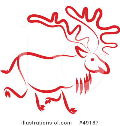 Royalty-Free (RF) Reindeer Clipart Illustration by Prawny - Stock Sample #49187