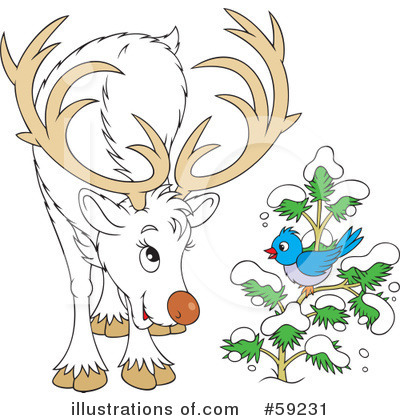Royalty-Free (RF) Reindeer Clipart Illustration by Alex Bannykh - Stock Sample #59231
