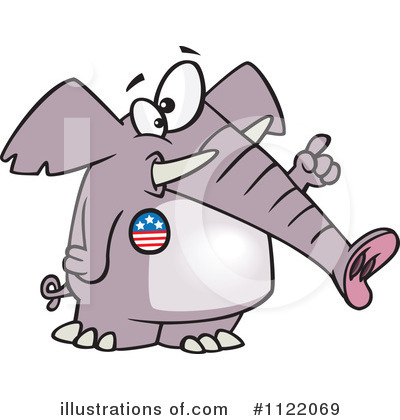 Royalty-Free (RF) Republican Elephant Clipart Illustration by toonaday - Stock Sample #1122069