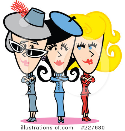 Royalty-Free (RF) Retro Girl Clipart Illustration by Andy Nortnik - Stock Sample #227680