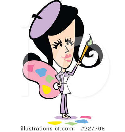 Royalty-Free (RF) Retro Girl Clipart Illustration by Andy Nortnik - Stock Sample #227708