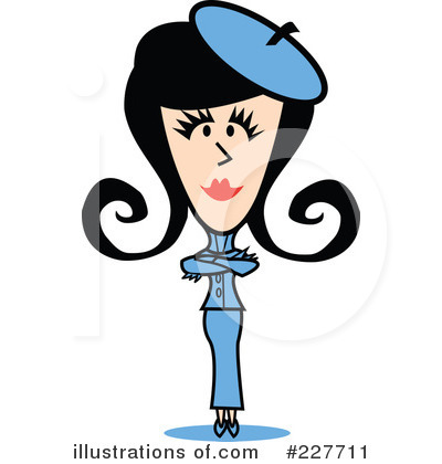 Royalty-Free (RF) Retro Girl Clipart Illustration by Andy Nortnik - Stock Sample #227711