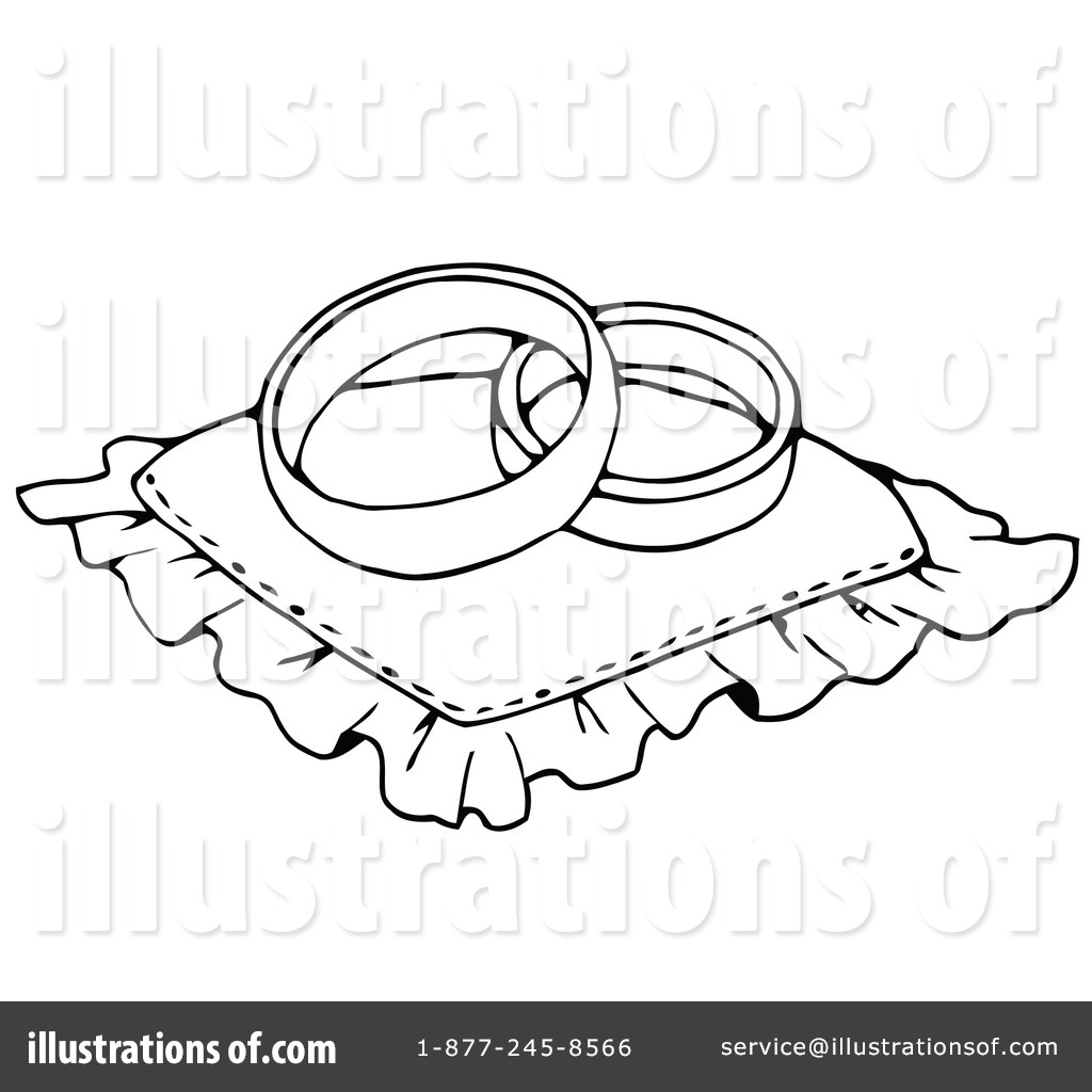 Clipart Illustration of Two Wedding Bells With Flowers by C Charley-Franzwa  #35463