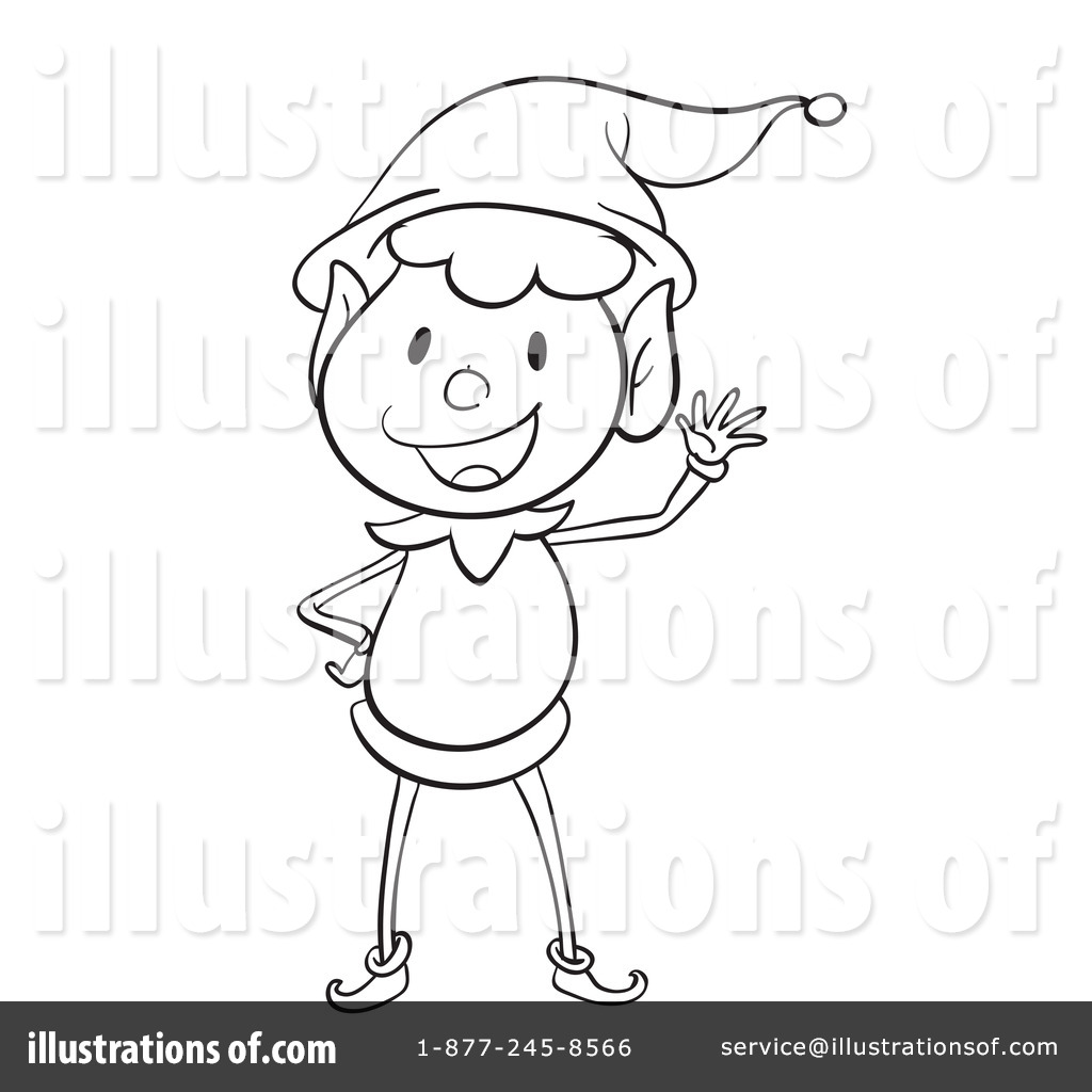 christmas elf clipart black and white - photo #27