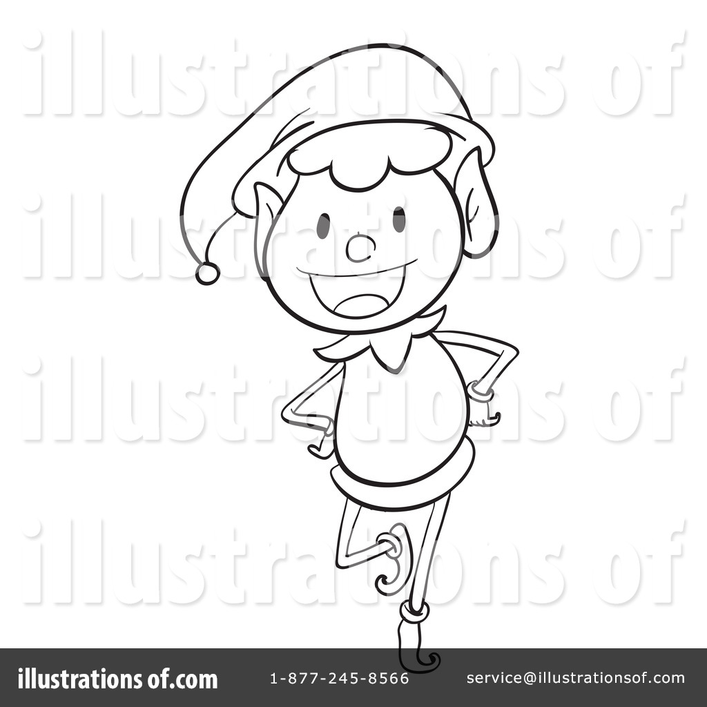 christmas elf clipart black and white - photo #49