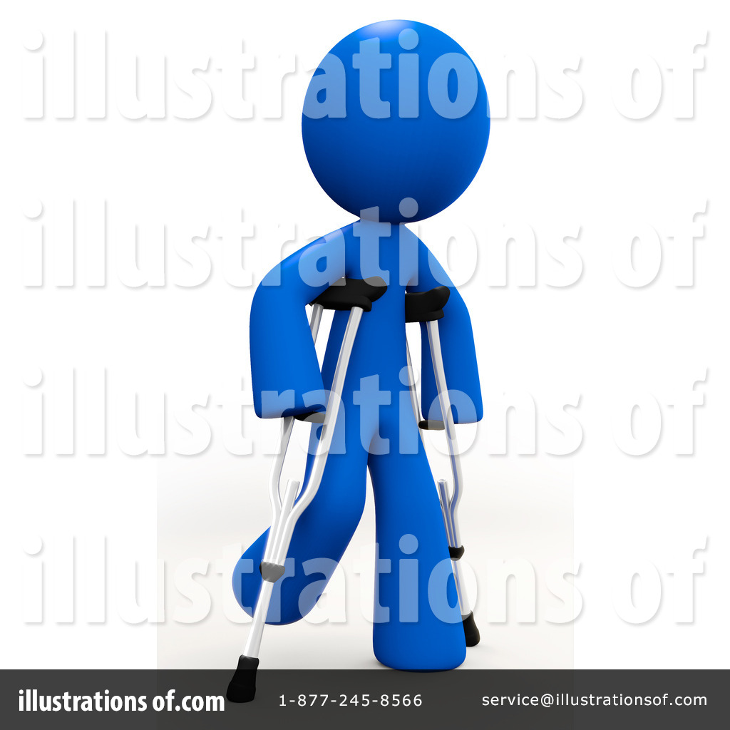 Crutches Clipart #1080661 - Illustration by Leo Blanchette