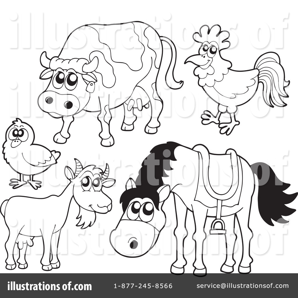 free black and white clipart of farm animals - photo #25