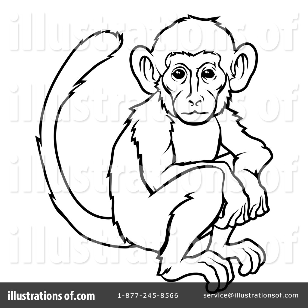 monkey clipart black and white free - photo #30