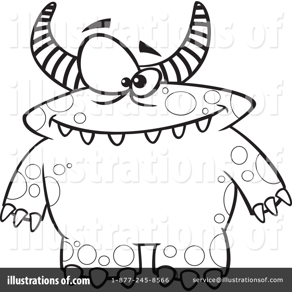 free black and white monster clipart - photo #24