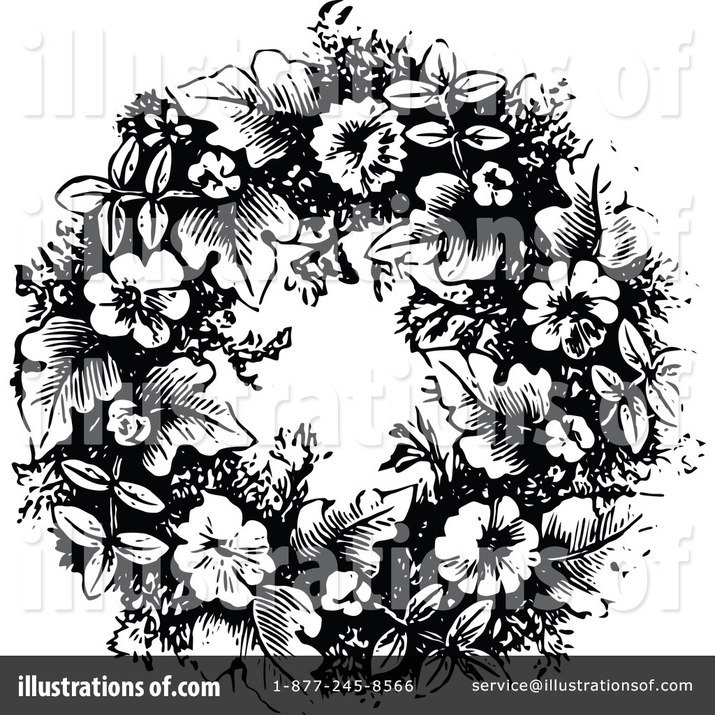 clipart christmas wreath black and white - photo #49