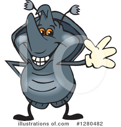 Royalty-Free (RF) Rhino Beetle Clipart Illustration by Dennis Holmes Designs - Stock Sample #1280482