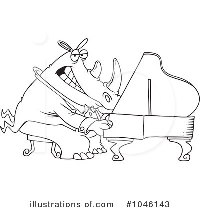 Royalty-Free (RF) Rhino Clipart Illustration by toonaday - Stock Sample #1046143