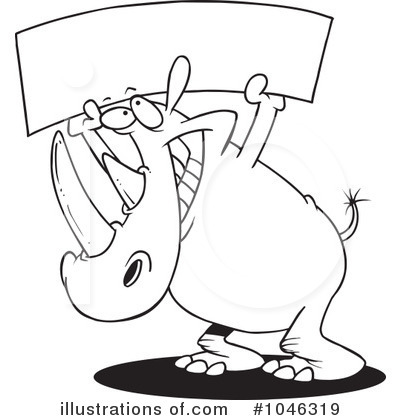 Royalty-Free (RF) Rhino Clipart Illustration by toonaday - Stock Sample #1046319