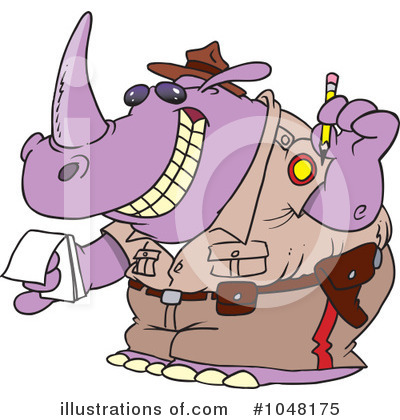 Royalty-Free (RF) Rhino Clipart Illustration by toonaday - Stock Sample #1048175