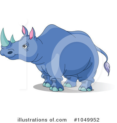 Royalty-Free (RF) Rhino Clipart Illustration by Pushkin - Stock Sample #1049952