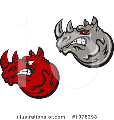 Royalty-Free (RF) Rhino Clipart Illustration by Vector Tradition SM - Stock Sample #1078393
